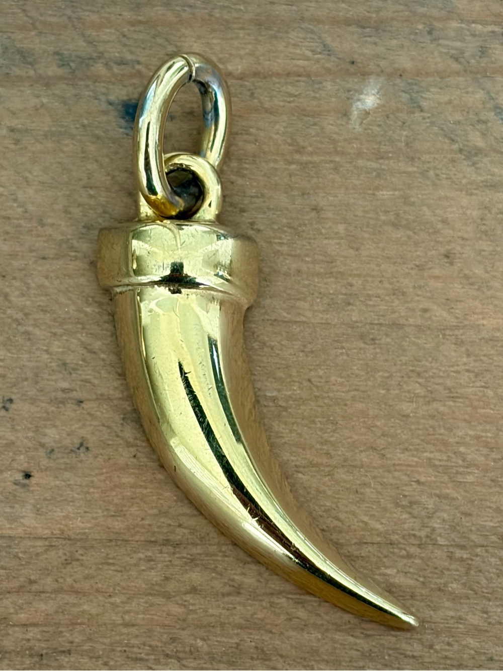 VINTAGE 18K GOLD PLATED ITALIAN HORN CORNICELLO PENDANT - G ITALY